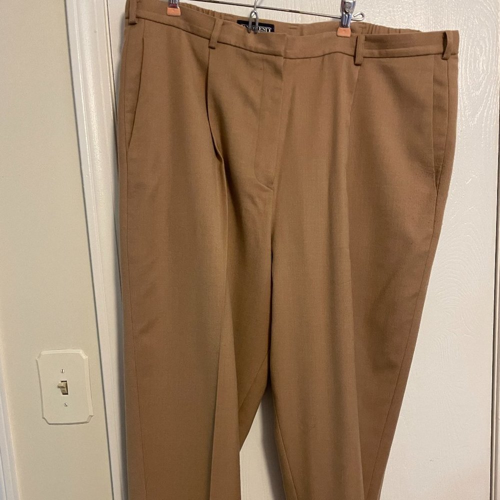 Land's End Women's Dress Pants Khaki Wool Lined